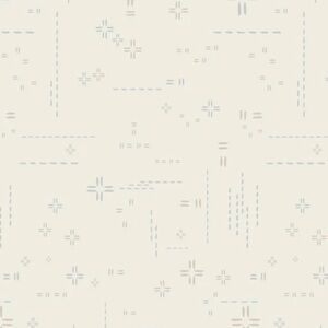 Geometric Cream and Blue Wallpaper